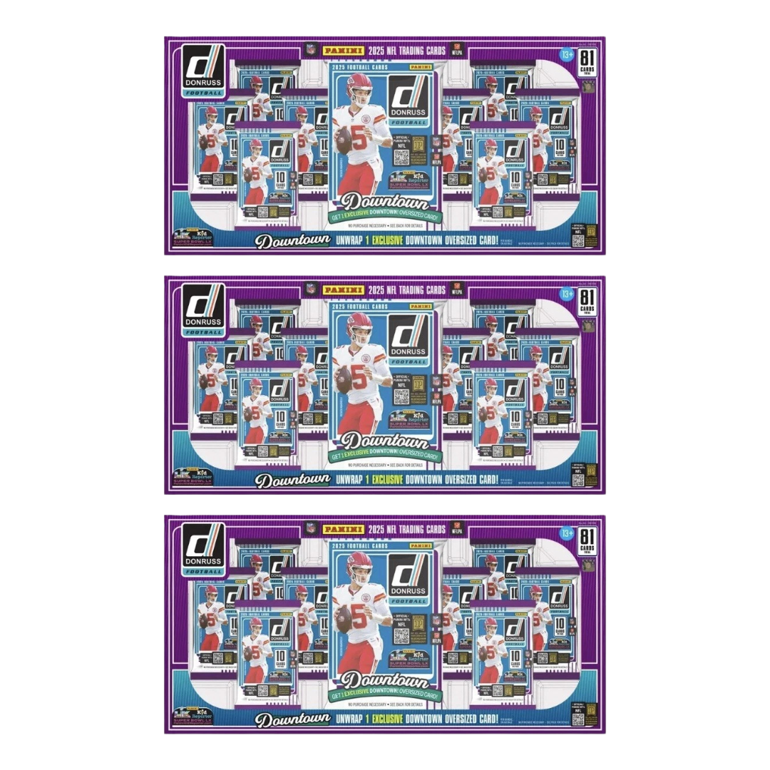 BREAK#440 SUNDAY 2025 Panini Donruss Football Oversized Downtown Bundle (x3) Pick Your Team (BPBS) RIP ON FILL