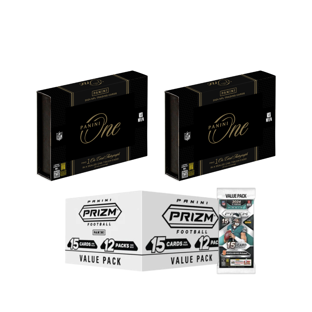 BREAK#439 SUNDAY 2024 Panini One Football Hobby (x2) + Panini Prizm Football Value Pack Box (12 Packs Per Box) Pick Your Team (BSBP) 10/26/25 02:00 PM EST or RIP ON FILL