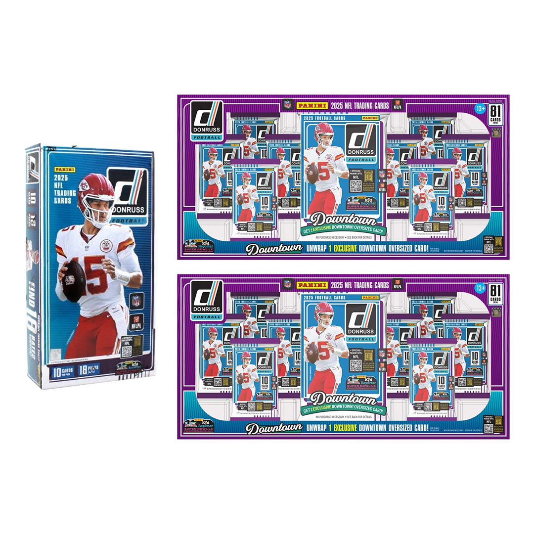 BREAK#455 MONDAY 10/27/25 12:00 PM EST or RIP ON FILL 2025 Panini Donruss Football Hobby + Panini Donruss Football Oversized Downtown Bundle (x2) Pick Your Team (CT)