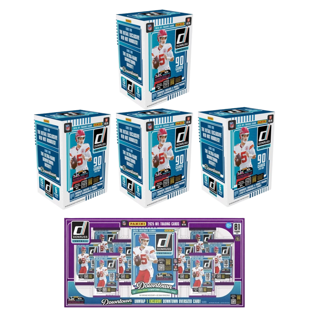 BREAK#529 FRIDAY 2025 Panini Donruss Football Blaster Box (x4) + Panini Donruss Football Oversized Downtown Bundle Pick Your Team (BSLT) RIP ON FILL