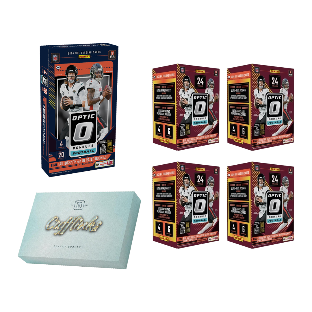 BREAK#841 SUNDAY 2024 Panini Donruss Optic Football Hobby + Panini Donruss Optic Football Blaster (x4) + Panini Football "City Edition" Cufflink Pick Your Team (AC) 06/22/25 11:00 PM EST or RIP ON FILL
