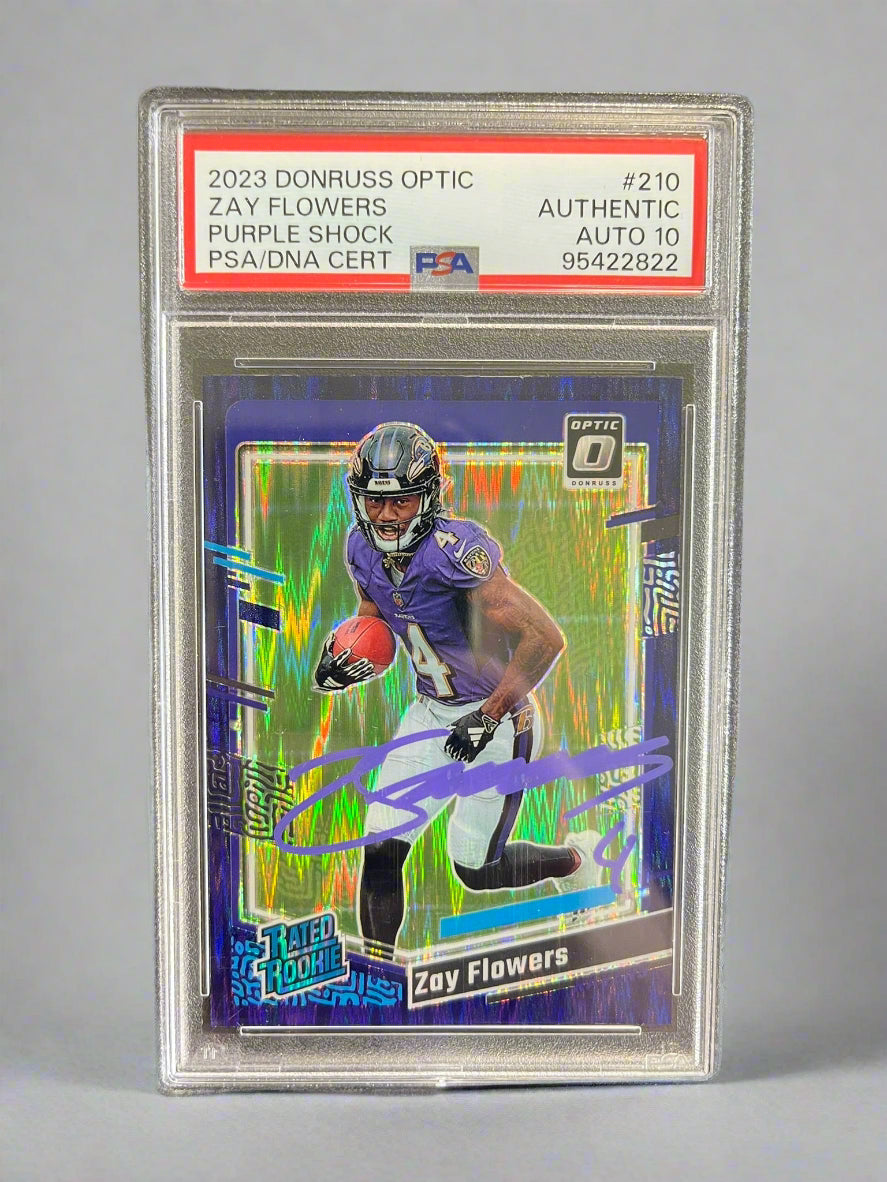 Zay Flowers - 2023 Donruss Optic Purple Shock On-Card Autograph