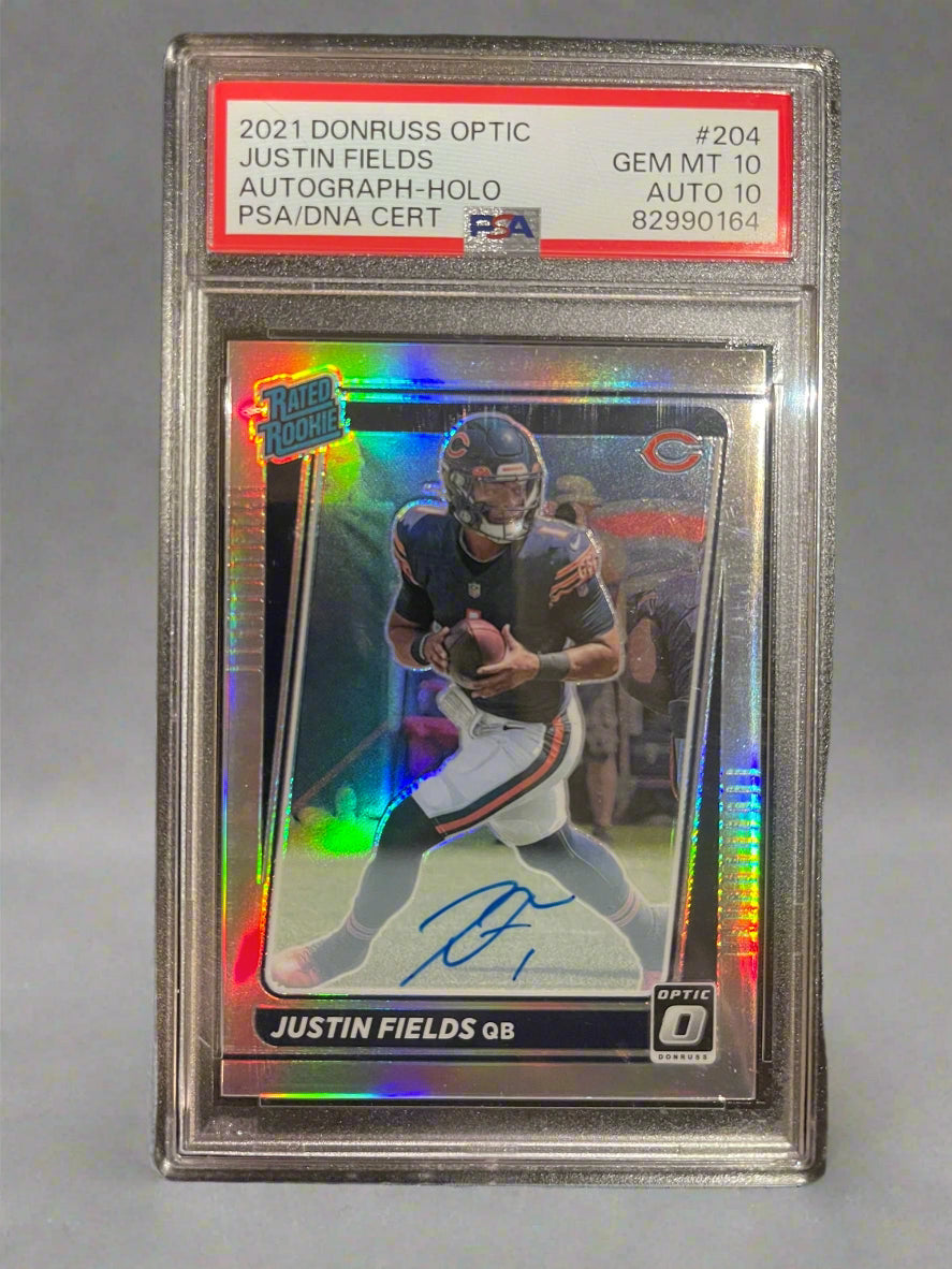 Justin Fields - 2021 Donruss Optic Autograph-Holo PSA Graded Trading Card