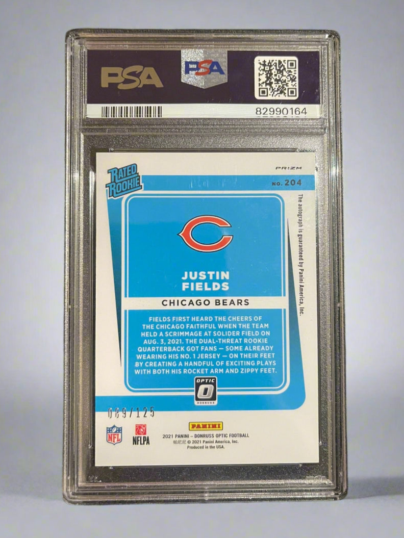 Justin Fields - 2021 Donruss Optic Autograph-Holo PSA Graded Trading Card