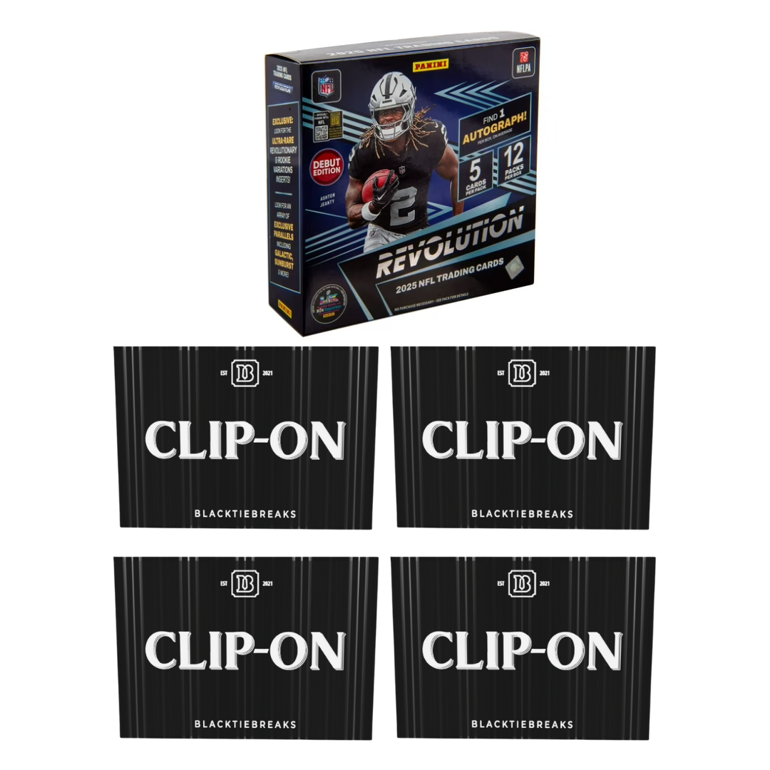 BREAK#009 FRIDAY 2025 Panini Revolution Football Premium Box + Blacktie Football Clip-On (x4) Pick Your Team (BSLW) 11/28/25 08:30 AM EST or RIP ON FILL