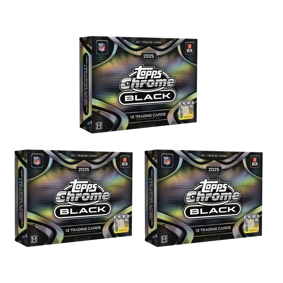 BREAK#12A 2025 Topps Chrome Black Football Hobby (x3) Pick Your Team 07/24/26 RIP ON FILL