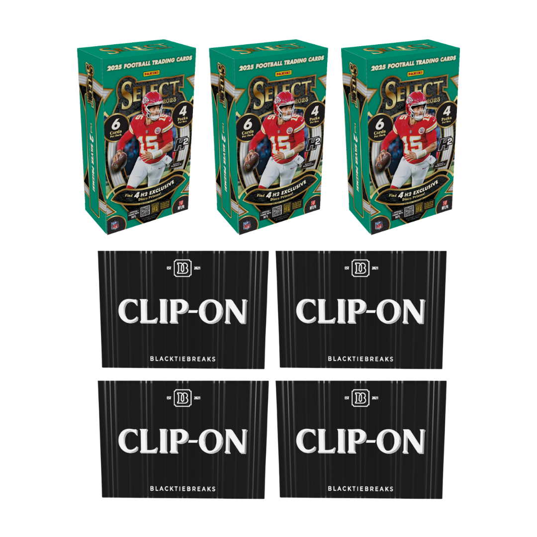 BREAK#067 SATURDAY 2025 Panini Select Football H2 Hybrid Hobby (x3) + BlackTie Football Clip-On (x4) Pick Your Team (BS) 05/30/26 12:00 PM EST or RIP ON FILL