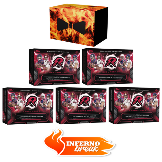 BREAK#071 **INFERNO BREAK** FRIDAY 2024 Topps Resurgence Football Breaker's Delight Half Case (5 Box) + Panini Inferno Football Bowtie Pick Your Team (BPBS) 05/09/25 07:00 PM EST or RIP ON FILL