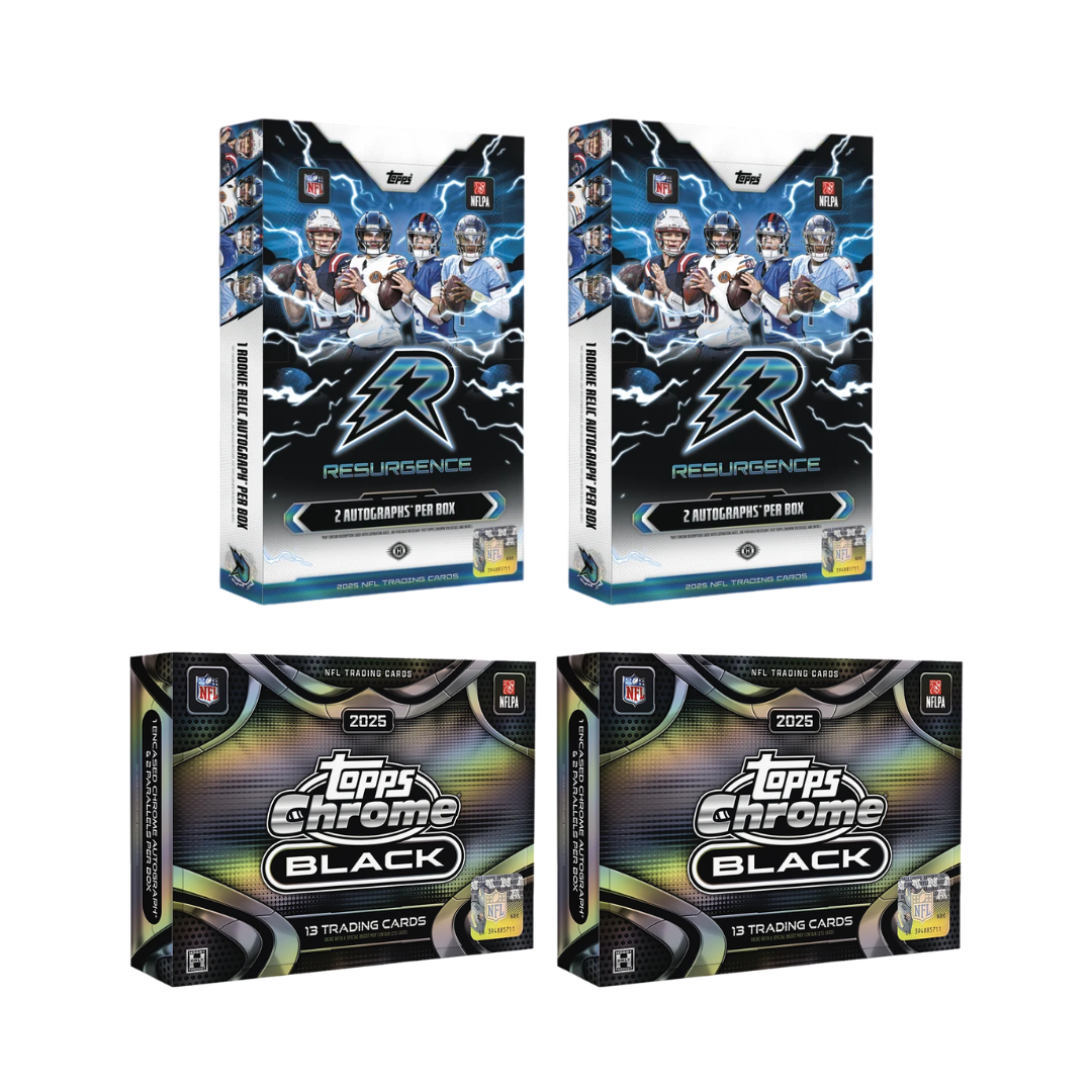 BREAK#079 2025 Topps Chrome Black Football Hobby (x2) + Topps Resurgence Football Hobby (x2) Team Break 08/26/26 RIP ON FILL