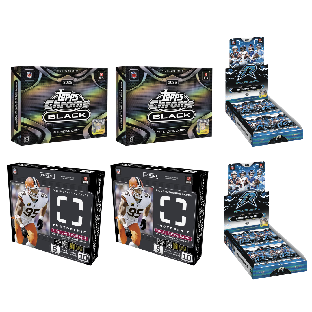 BREAK#086 2025 Panini Photogenic Football Hobby (x2) + Topps Resurgence Football Hobby (x2) + Topps Chrome Black Football Hobby (x2) Team Break 08/29/26 RIP ON FILL