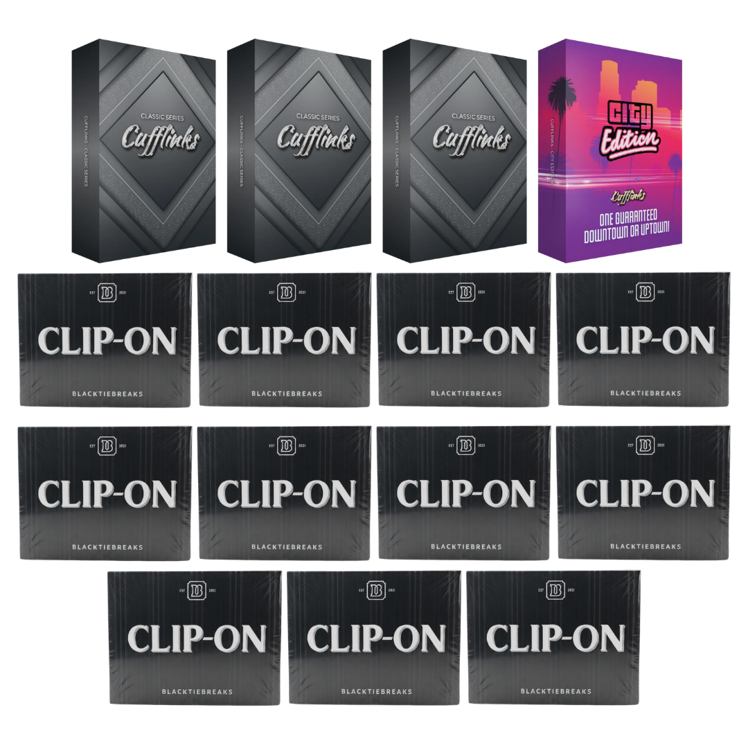 BREAK#087 BlackTie Multi-Sport Clip-On (x11) + BlackTie Multi-Sport Classic Cufflink (x3) + BlackTie Case Hit Edition Cufflink Team Break 08/29/26 RIP ON FILL
