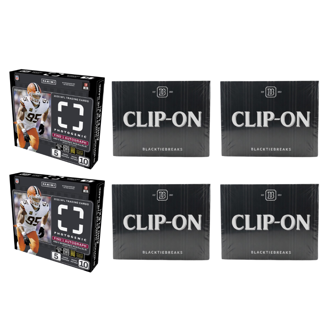 BREAK#098 2025 Panini Photogenic Football Hobby (x2) + BlackTie Football Multi-Sport Clip-On (x4) Team Break 09/04/26 09:00 AM EST RIP ON FILL