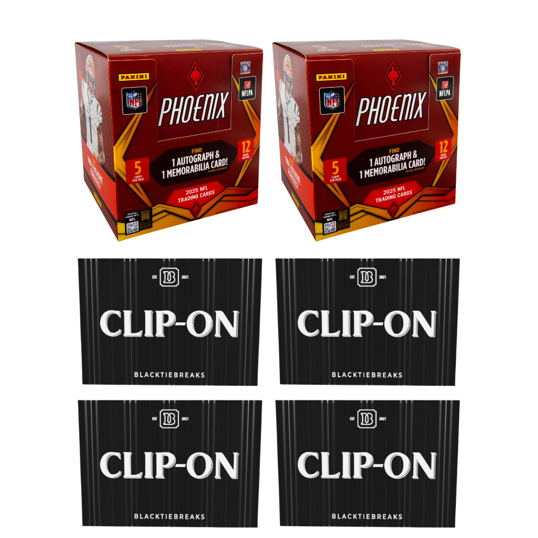 BREAK#096 SATURDAY 2025 Panini Phoenix Football Preferred Hobby (x2) + BlackTie Football Clip-On (x4) Pick Your Team (BS) 06/06/26 08:00 AM EST or RIP ON FILL