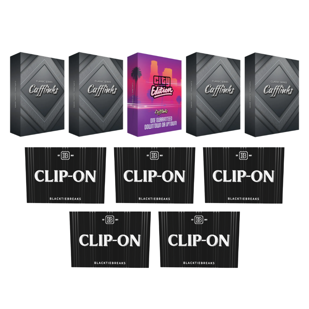 BREAK#105 BlackTie Multi-Sport Clip-On (x5) + BlackTie Multi-Sport Classic Cufflink (x4) + BlackTie City Edition Cufflink Team Break 09/04/26 RIP ON FILL