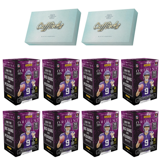 BREAK#125 SATURDAY 07:00 PM EST 2024 Panini Origins Football International Blaster (x8) + Panini Football Cufflink (x2) Pick Your Team (PYT) Sports Trading Card Break (BPRO)