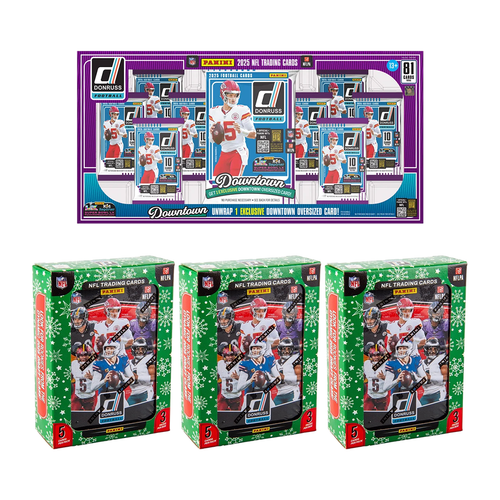BANGER#122 SUNDAY 2025 Panini Donruss Football Oversized Downtown Bundle + Panini Donruss Football Holiday Tin (x3) Pick Your Team (LT) RIP ON FILL
