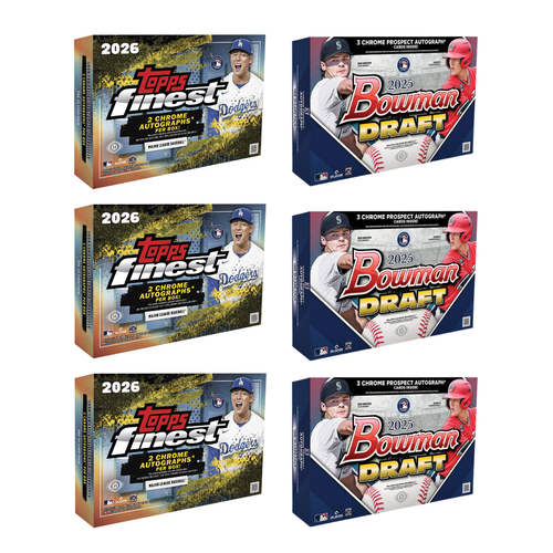 #MLB112 | PYT | 2026 TOPPS FINEST BASEBALL DELIGHT HALF CASE (3 Boxes) + 2025 BOWMAN DRAFT DELIGHT HALF CASE (3 Boxes)