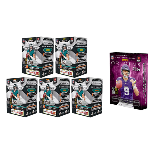 BREAK#121 **HAPPY HOUR** TUESDAY 03:00 PM EST 2024 Panini Origins Football Hobby + Panini Prizm Football Blaster (x5) Pick Your Team (PYT) Sports Trading Card Break (MDSC)