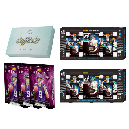 BREAK#123 SATURDAY 05:00 PM EST 2024 Panini Origins Football Hobby (x3) + Panini Donruss Football Bundle (x2) + Panini Football Cufflink Pick Your Team (PYT) Sports Trading Card Break (BP)