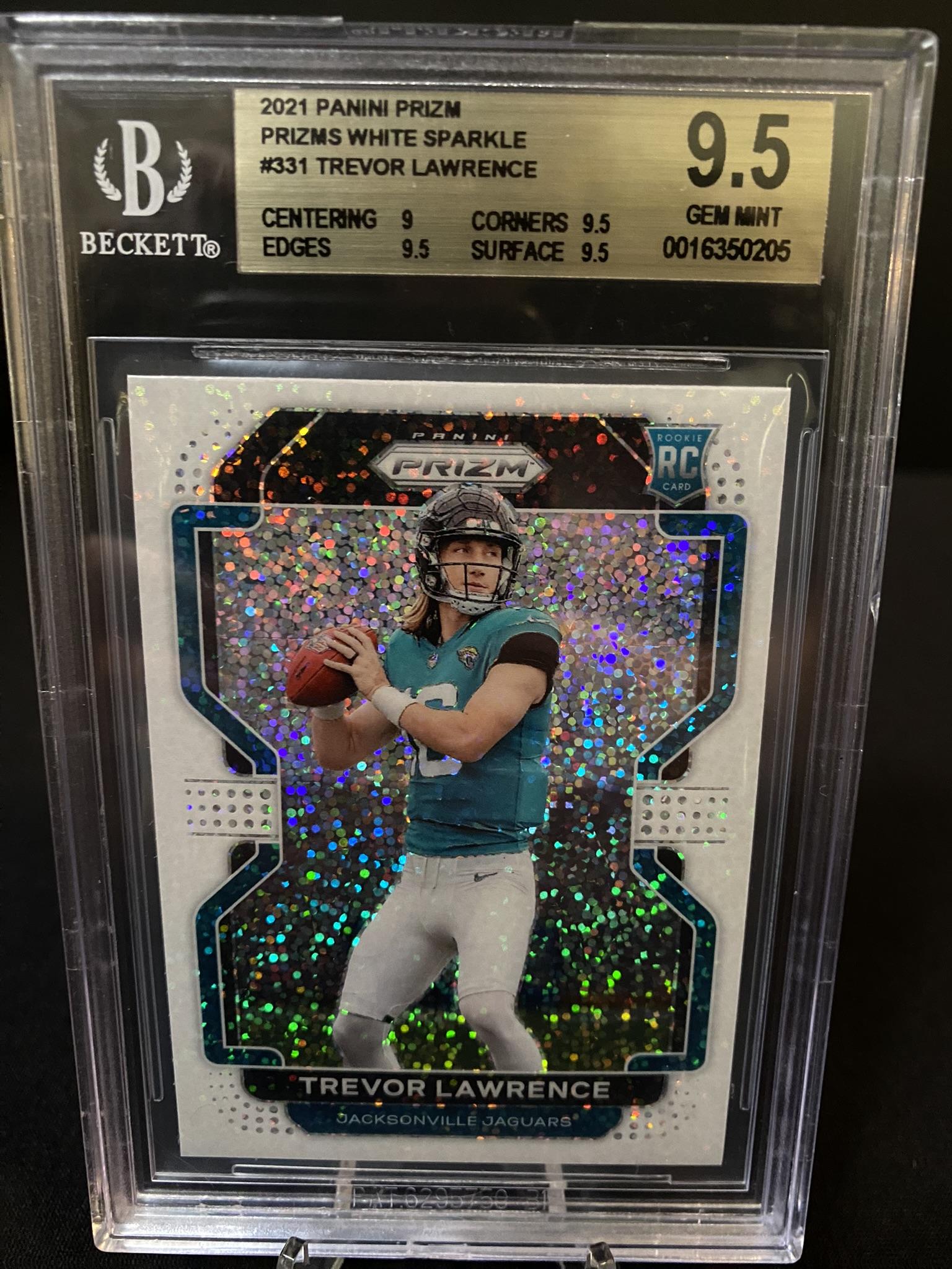 Trevor Lawrence 2021 Panini Prizm SSP Prizm White Sparkle Rookie BGS 9.5