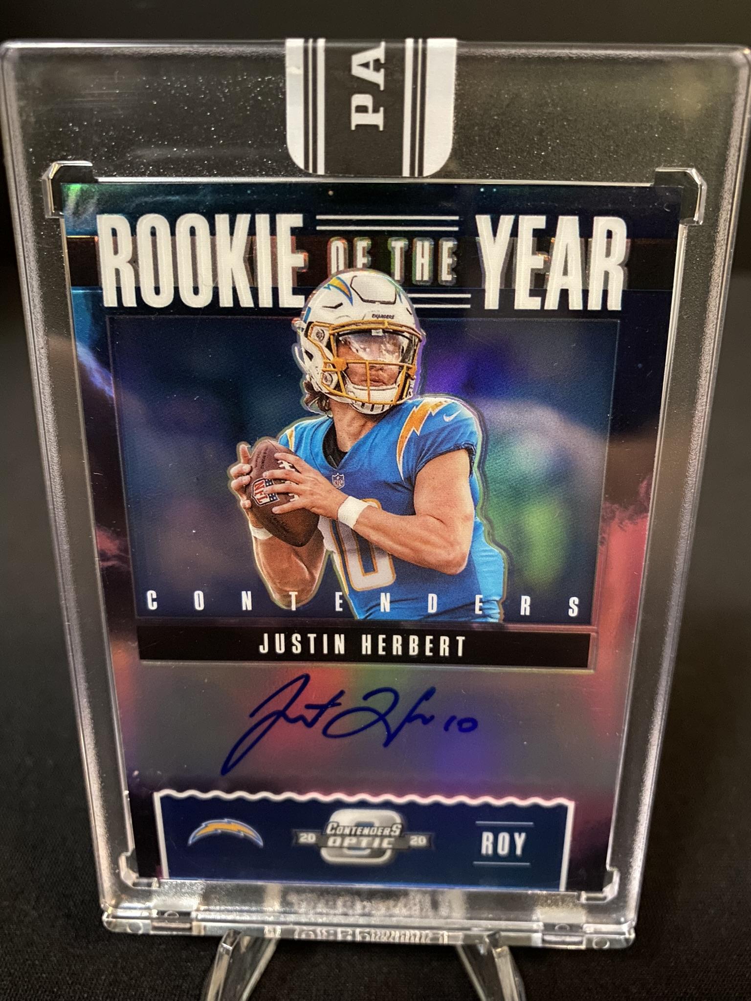 Justin Herbert 2020 Contenders Optic Rookie of the Year Black Box Auto 1/1