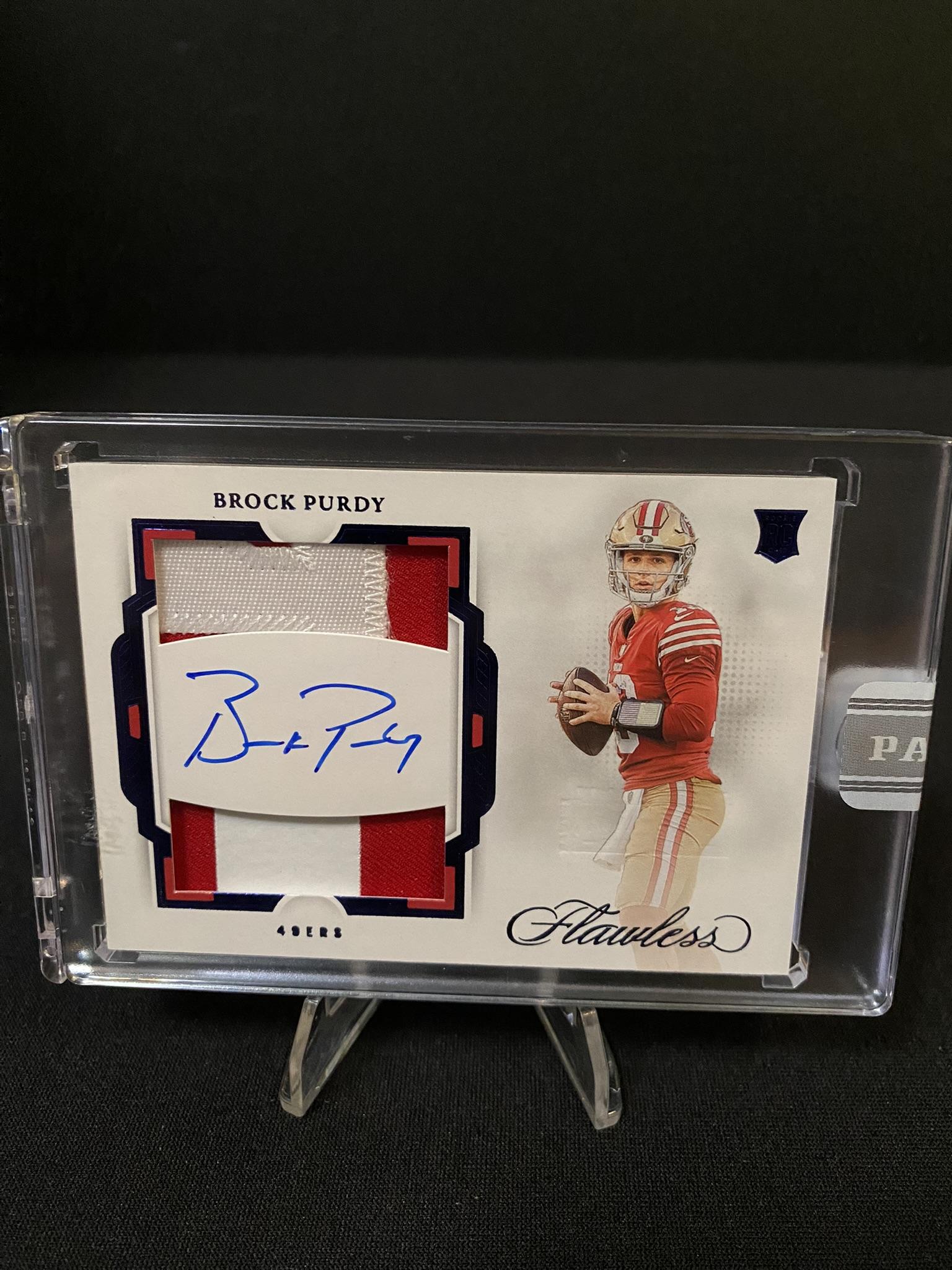 Brock Purdy 2023 Panini Flawless #RDP-BP White Box 1/1 Patch Auto