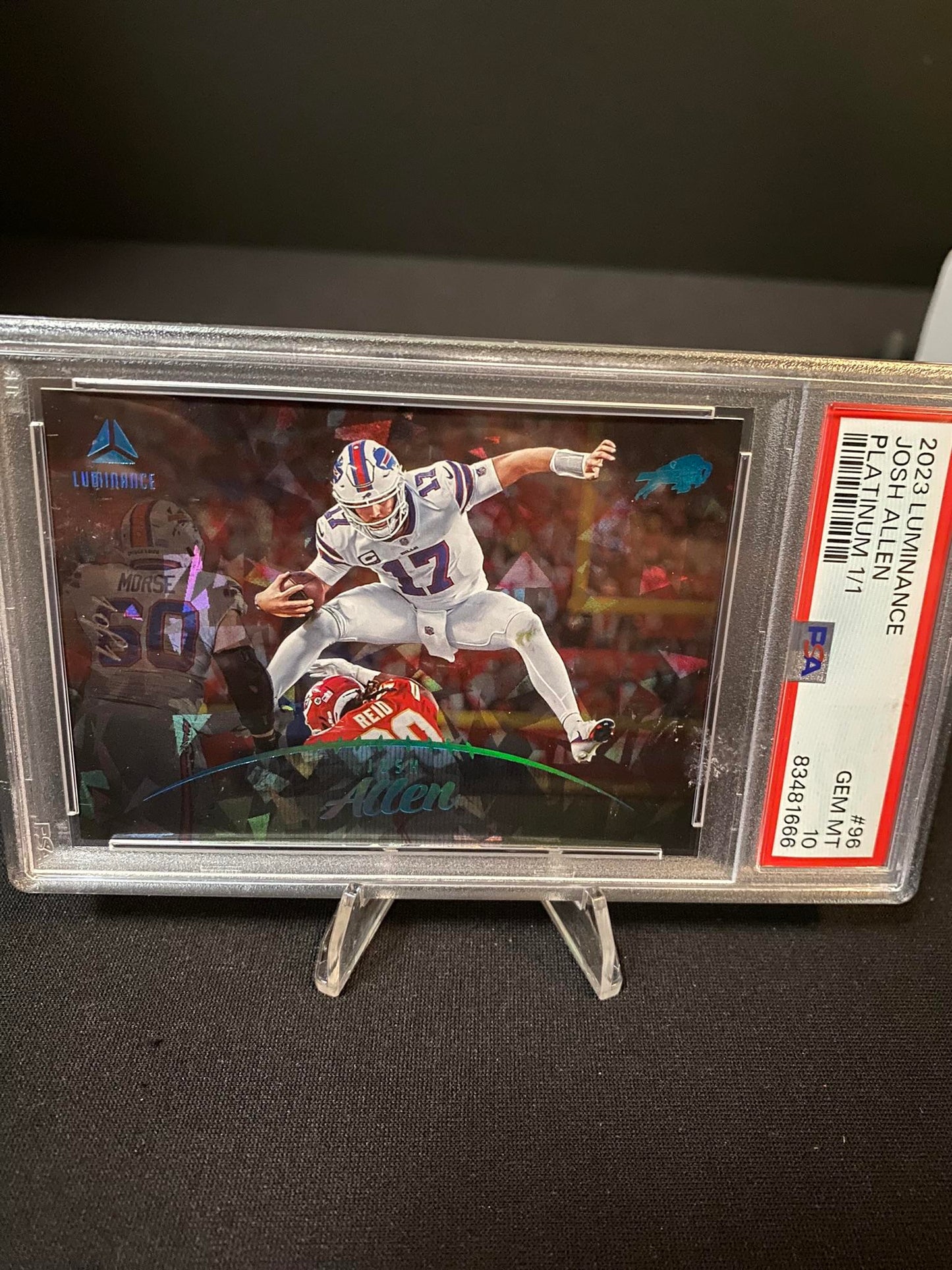 Josh Allen 2023 Panini Luminance #96 Platinum 1/1 Buffalo Bills PSA 10