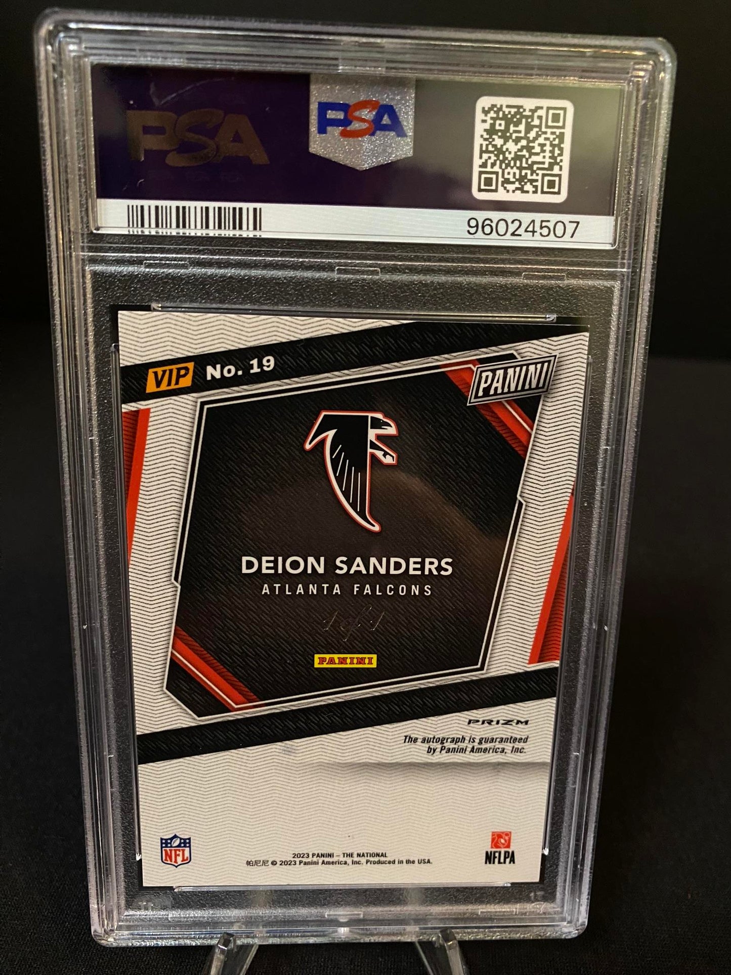 Deion Sanders 2023 Panini NSCC VIP Gold #19 Auto Gold Vinyl 1/1 PSA 9