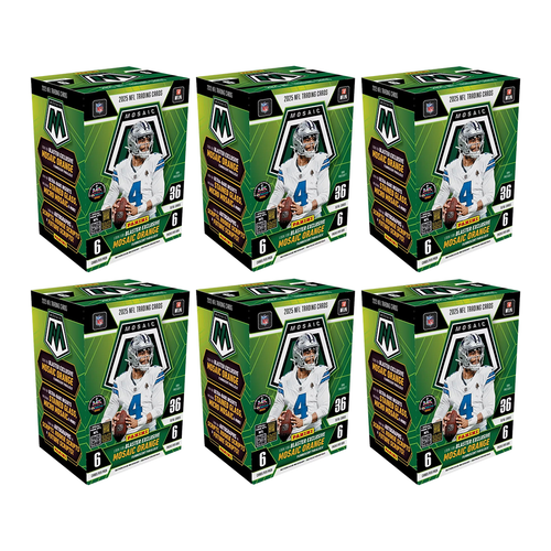 BANGER#138 TUESDAY 2025 Panini Mosaic Football Blaster (x6) Pick Your Team (LT) RIP ON FILL