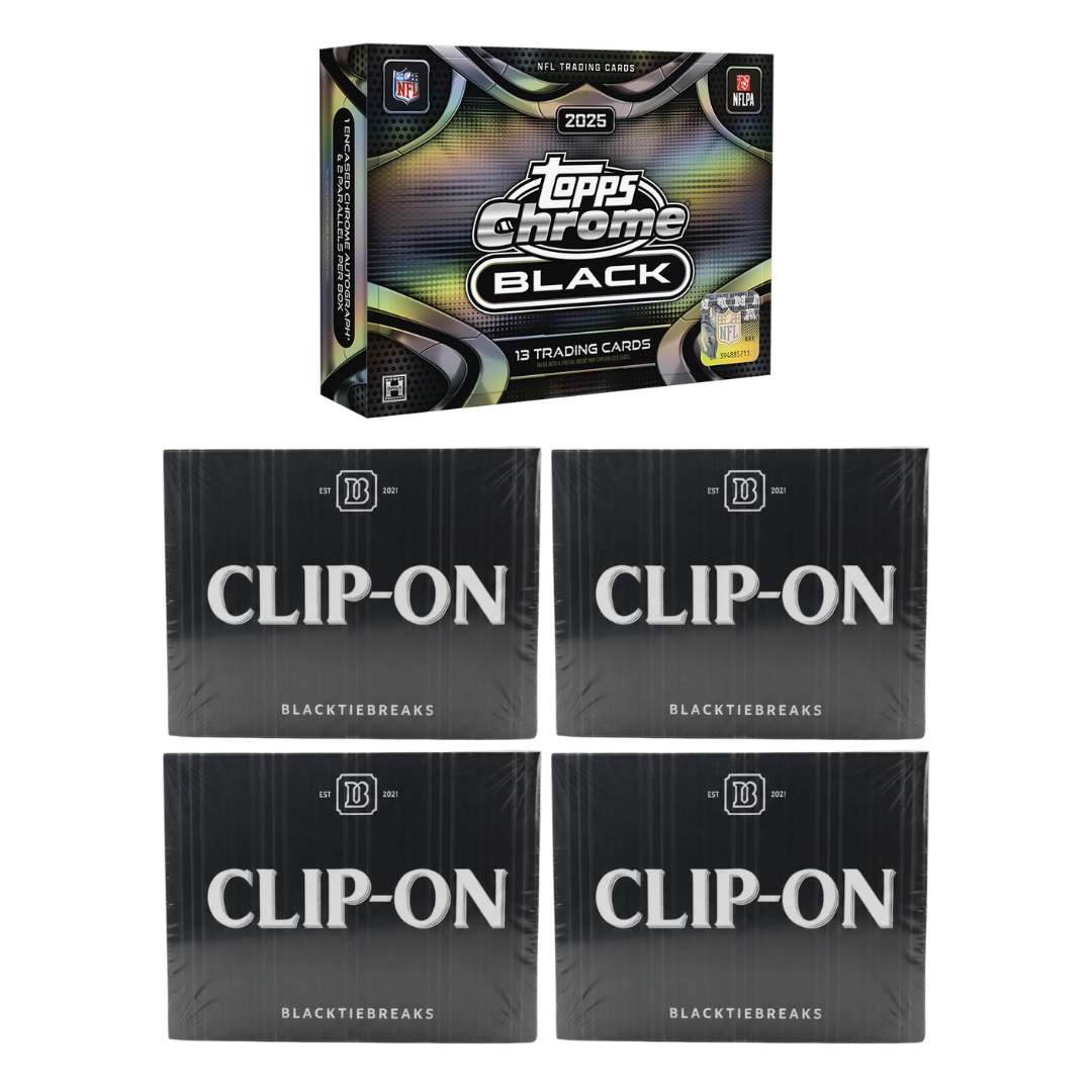 BREAK#136 2025 Topps Chrome Black Football Hobby + BlackTie Multi-Sport Clip-On (x4) Team Break 09/11/26 11:00 AM EST