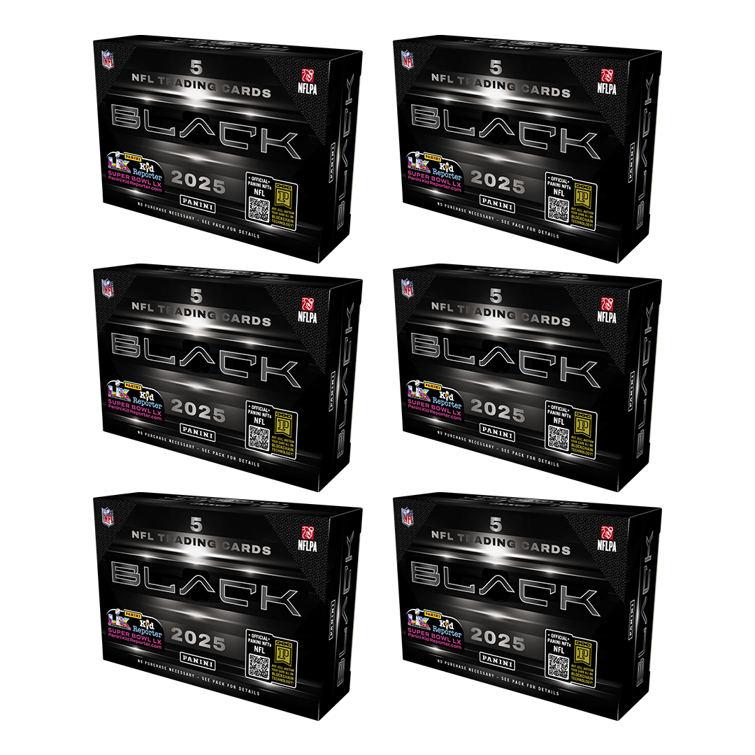 BREAK#563 SATURDAY 11/01/25 08:30 PM EST or RIP ON FILL 2025 Panini Black Football Hobby Half Case (6 Box) Pick Your Team (SMLT)