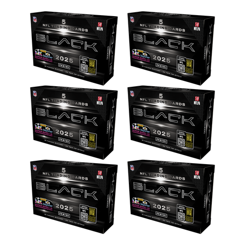 BREAK#316 SUNDAY 10/20/25 12:30 AM EST or RIP ON FILL 2025 Panini Black Football Hobby Half Case (6 Box) Pick Your Team (MD)