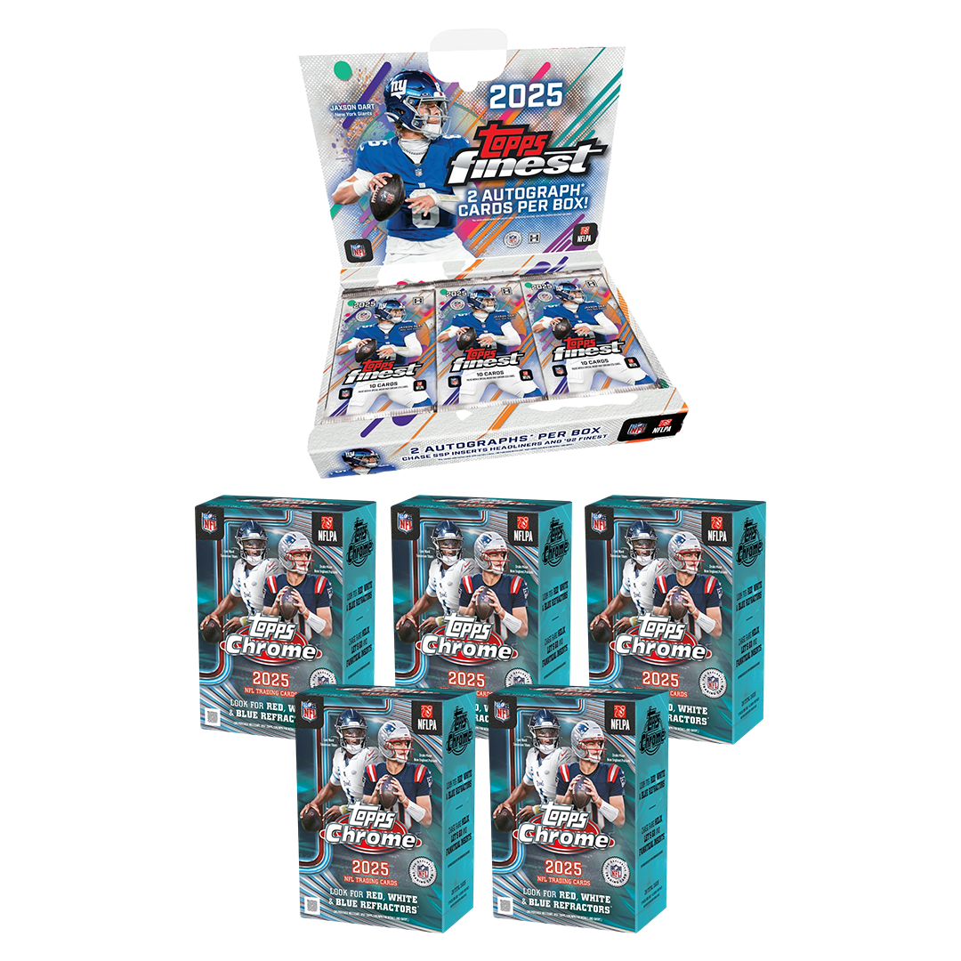 BREAK#150 SUNDAY 2025 Topps Finest Football Hobby + Topps Chrome Football Blaster (x5) Pick Your Team (BS) 06/14/26 01:30 PM EST or RIP ON FILL