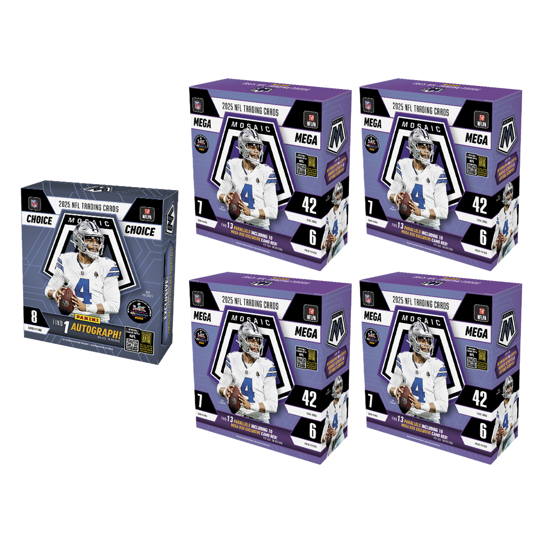 BREAK#161 WEDNESDAY  02/11/26 06:30 PM EST or RIP ON FILL 2025 Panini Mosaic Football Choice Hobby + Panini Mosaic Football Mega (x4) Pick Your Team (SM)