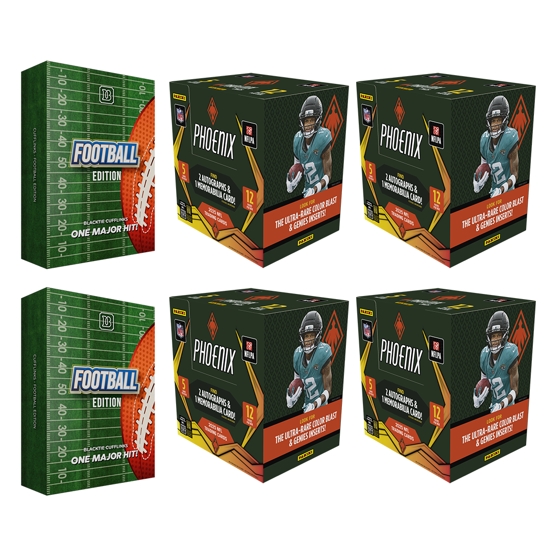 BREAK#409 SUNDAY 12/21/25 07:30 PM EST or RIP ON FILL 2025 Panini Phoenix Football Hobby (x4) + BlackTie Football Edition Cufflink (x2) Pick Your Team (MD)