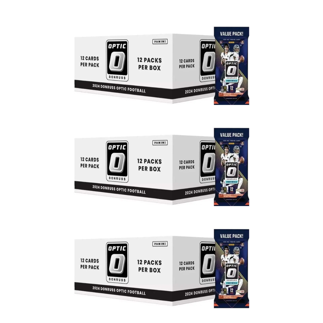 BREAK#399 FRIDAY 10/24/25 10:00 AM EST or RIP ON FILL 2024 Panini Donruss Optic Football Value Pack Box (x3) (12 Packs Per Box) Pick Your Team (SMLW)