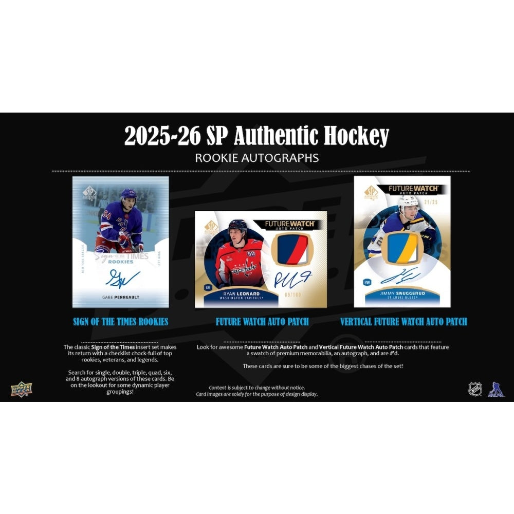 2025-26 Upper Deck SP Authentic Hockey Hobby Box