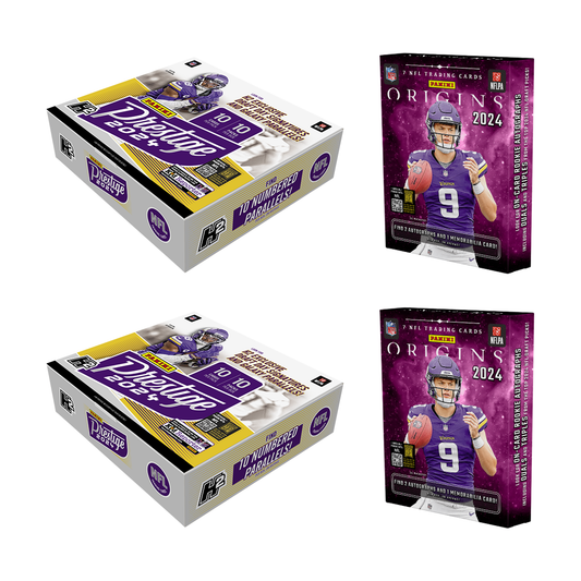 BREAK#203 THURSDAY 12:00 PM EST 2024 Panini Origins Football Hobby (x2) + Panini Prestige Football H2 Hybrid Hobby (x2) Pick Your Team (PYT) Sports Trading Card Break (JR)