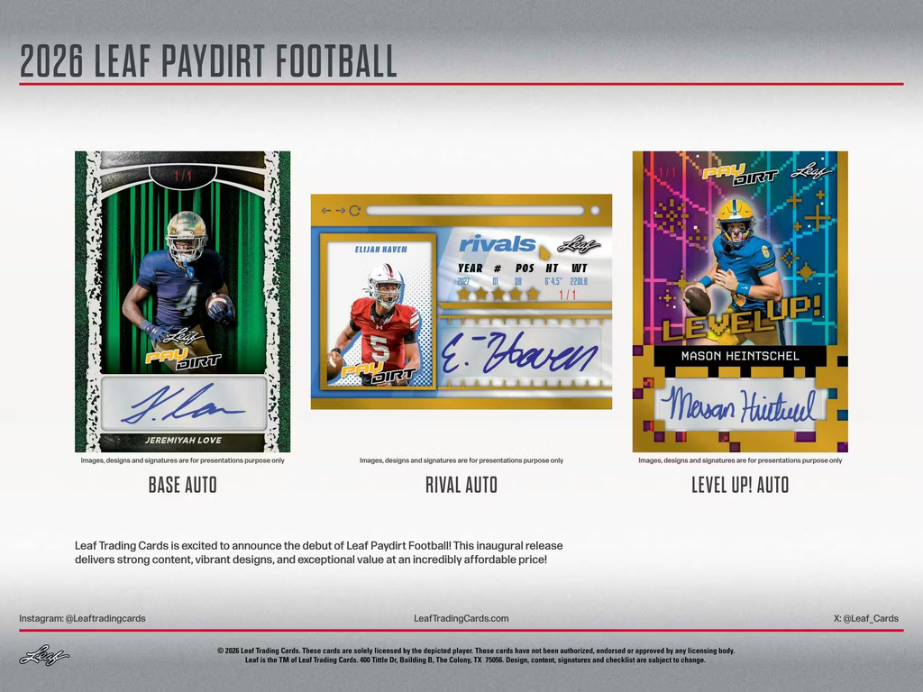 2026 Leaf Pay Dirt Hobby Trading Cards