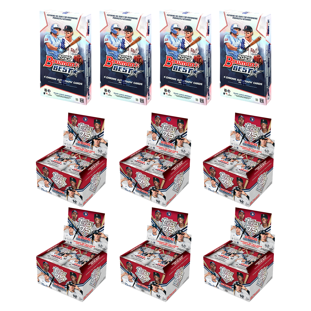#MLB333 | PYT | 2025 BOWMAN'S BEST BASEBALL HOBBY HALF CASE (4 Boxes) + 2026 TOPPS SERIES ONE JUMBO BASEBALL CASE (6 Boxes)