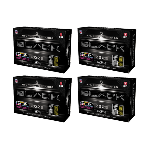 BREAK#336 MONDAY 10/21/25 12:30 AM EST or RIP ON FILL 2025 Panini Black Football Hobby (x4) Pick Your Team (MD)