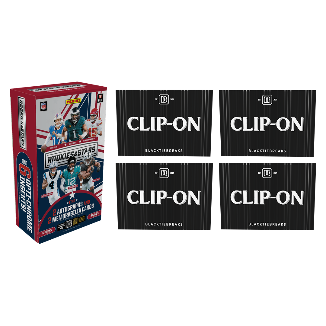 BREAK#399 SUNDAY 2025 Panini Rookies & Stars Football Hobby + BlackTie Football Clip-On (x4) Pick Your Team (BS) RIP ON FILL