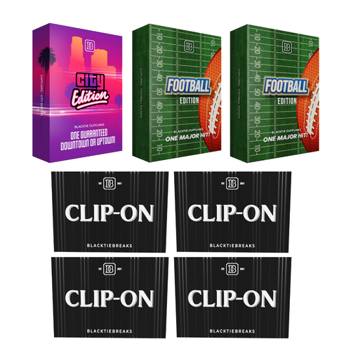 BREAK#430 SATURDAY BlackTie Cufflink City Edition + Cufflink Football Edition (x2) + Football Clip-On (x4) Pick Your Team (BP) RIP ON FILL