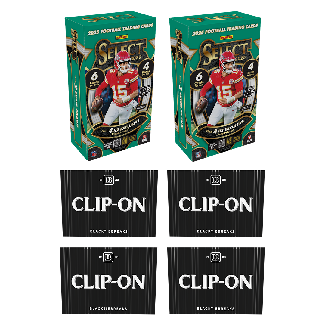 BREAK#428 SUNDAY  2025 Panini Select Football H2 Hybrid Hobby (x2) + BlackTie Football Clip-On (x4) Pick Your Team (CT) 03/15/26 04:30 PM EST or RIP ON FILL