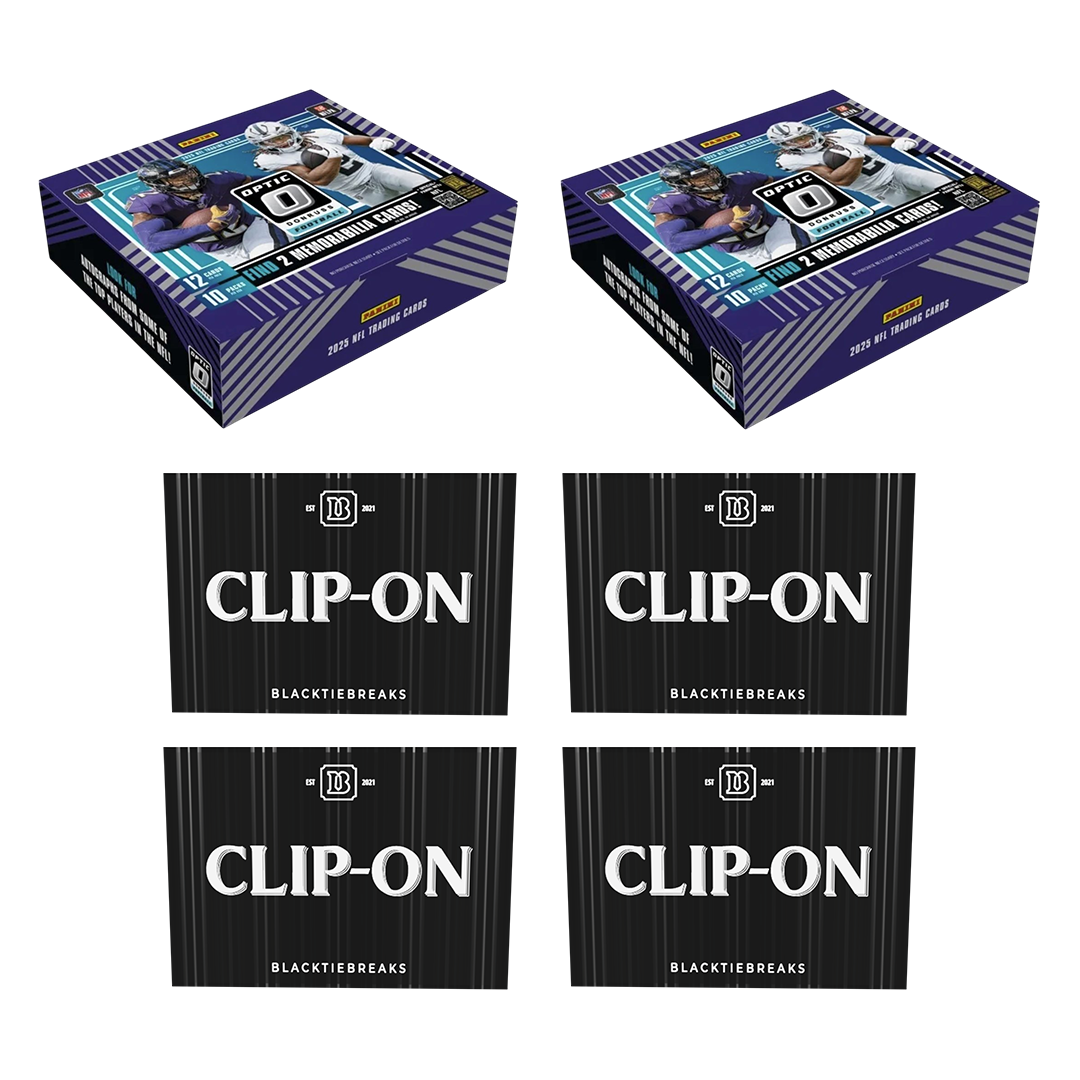 BREAK#447 WEDNESDAY  2025 Panini Donruss Optic Football Preferred Hobby (x2) + BlackTie Football Clip-On (x4) Pick Your Team (BS) 03/18/26 07:30 AM EST or RIP ON FILL