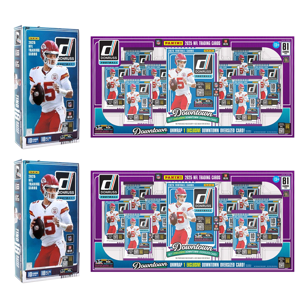 BREAK#466 MONDAY 10/27/25 10:00 PM EST or RIP ON FILL 2025 Panini Donruss Football Hobby (x2) + Panini Donruss Football Oversized Downtown Bundle (x2) Pick Your Team (MD)