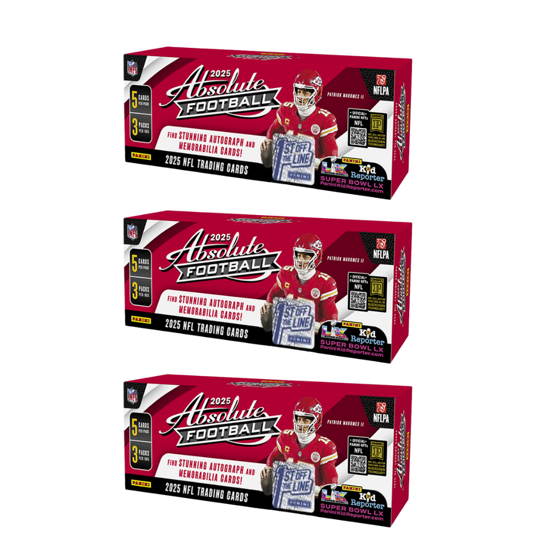 BREAK#482 TUESDAY 10/28/25 10:00 PM EST or RIP ON FILL 2025 Panini Absolute Football First Off The Line Hobby (x3) Pick Your Team (BP)