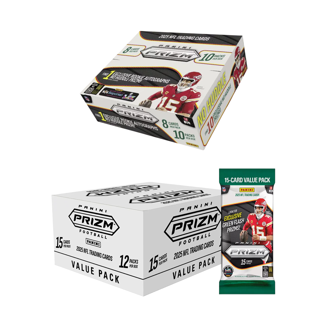 BREAK#487 SUNDAY  2025 Panini Prizm Football No Huddle Hobby + Panini Prizm Football Value Pack Box (12 Packs Per Box) Pick Your Team (BS) 03/22/26 09:00 AM EST or RIP ON FILL