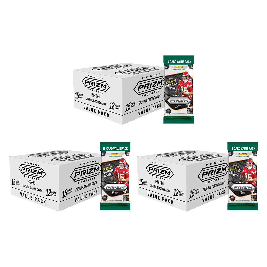 BREAK#497 MONDAY  2025 Panini Prizm Football Value Pack Box (x3) (12 Packs Per Box) Pick Your Team (MD) 03/23/26 03:30 PM EST or RIP ON FILL