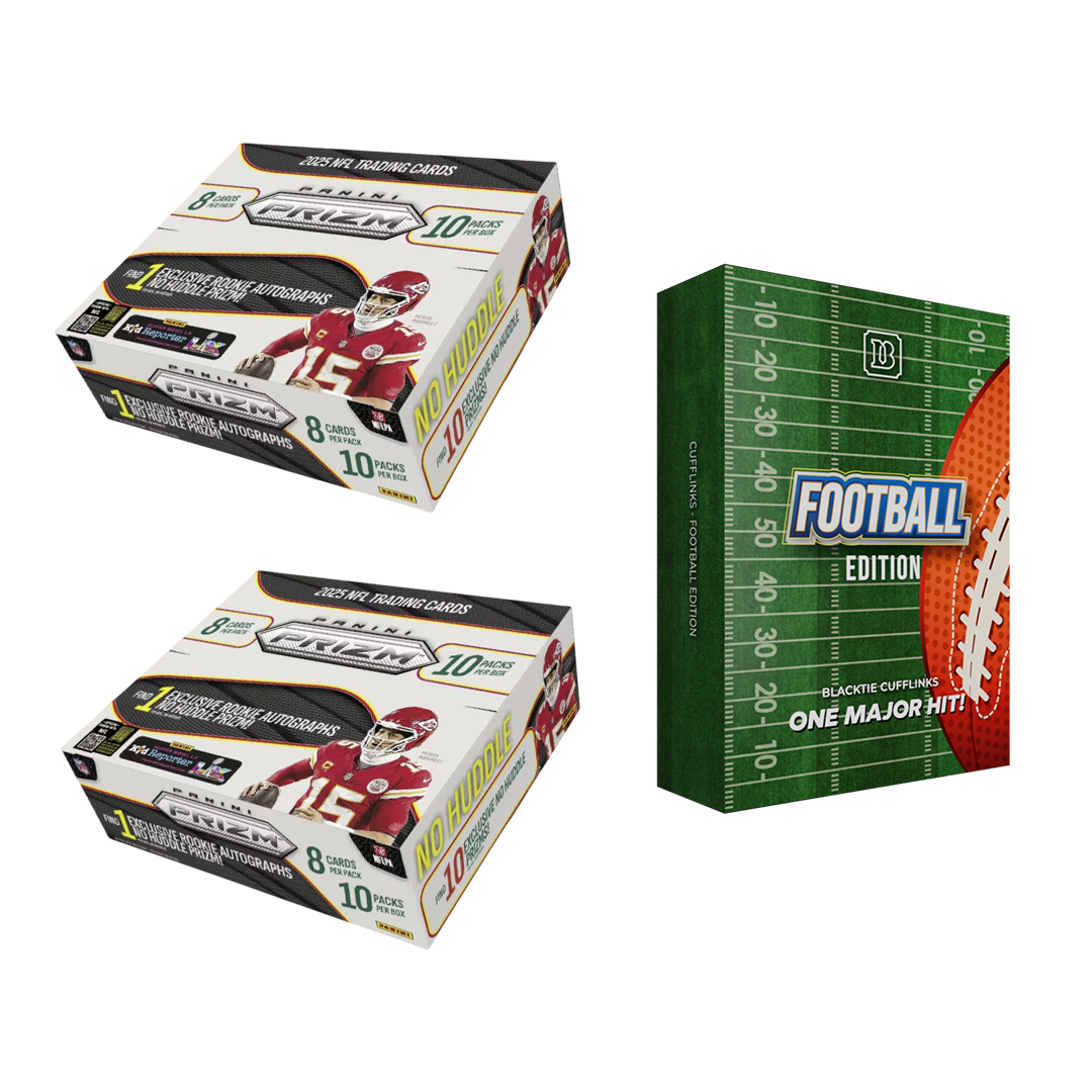 BREAK#500 MONDAY  2025 Panini Prizm Football No Huddle Hobby (x2) + BlackTie Football Edition Cufflink Pick Your Team (BP) 03/23/26 08:00 PM EST or RIP ON FILL